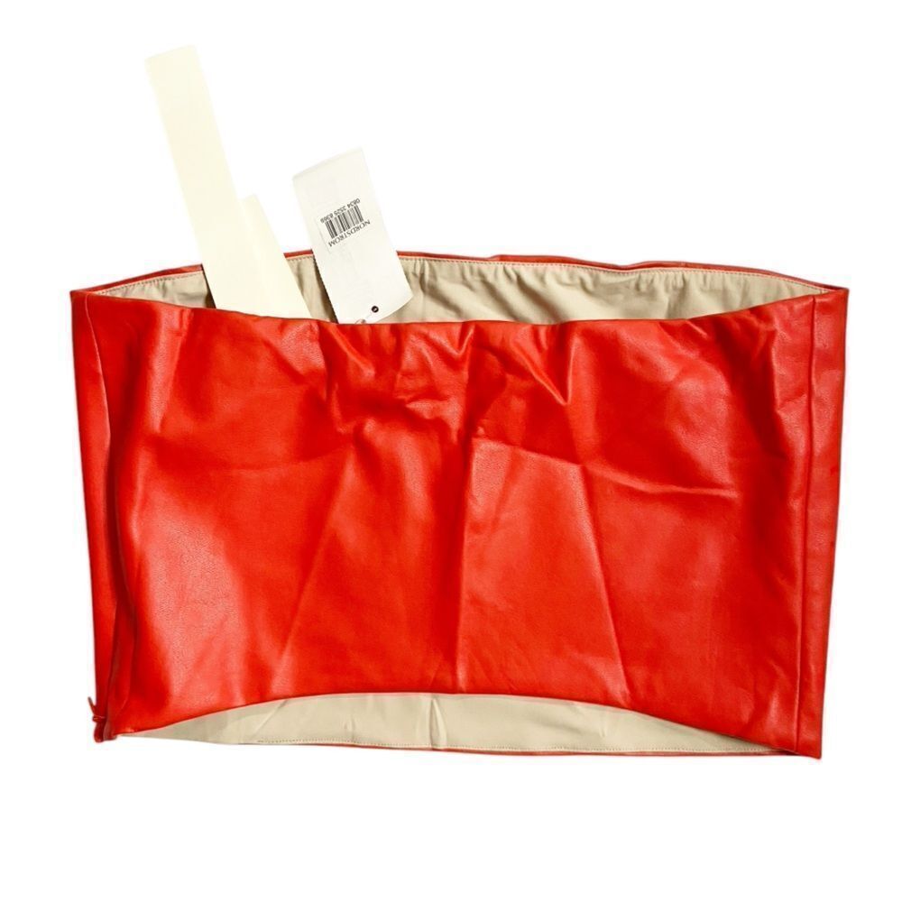 NWT Lapointe Faux Leather Tube Top Poppy size 8 - Picture 4 of 13